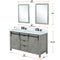 Lexora Marsyas 60" W x 22" D Ash Grey Double Bath Vanity with Marble Countertop