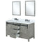 Lexora Marsyas 60" W x 22" D Ash Grey Double Bath Vanity Marble Countertop with Faucet Set and 24" Mirrors