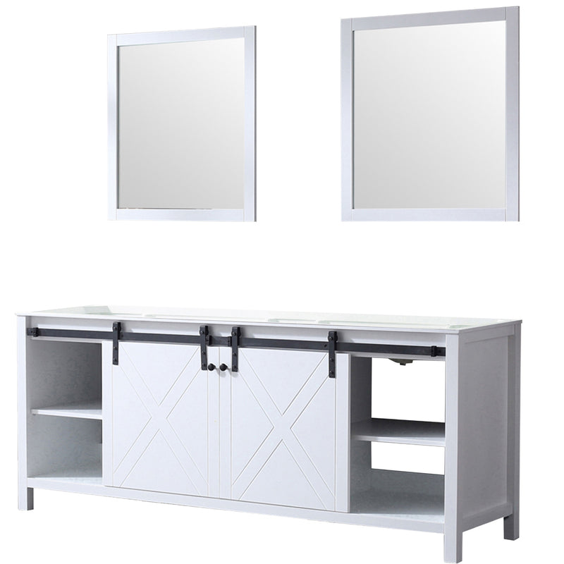 Lexora Marsyas 80" W x 22" D Double Bath Vanity and 30 " Mirrors