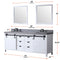 Lexora Marsyas 80" W x 22" D White Double Bath Vanity Grey Quartz Countertop and 30" Mirrors