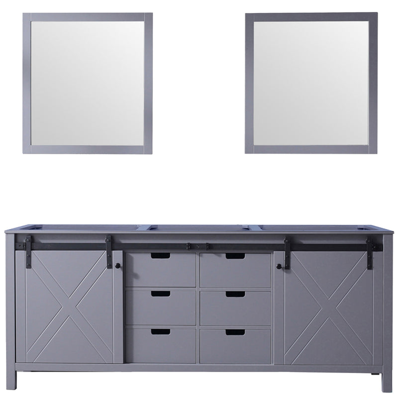 Lexora Marsyas 80" W x 22" D Double Bath Vanity and 30 " Mirrors