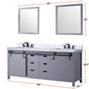 Lexora Marsyas 80" W x 22" D Dark Grey Double Bath Vanity and Carrara Marble Countertop