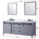 Lexora Marsyas 80" W x 22" D Dark Grey Double Bath Vanity Carrara Marble Countertop and 30" Mirrors