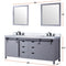 Lexora Marsyas 80" W x 22" D Dark Grey Double Bath Vanity Carrara Marble Countertop with Faucet Set and 30" Mirrors