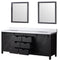 Lexora Marsyas 80" W x 22" D Brown Double Bath Vanity Marble Countertop and 30" Mirrors