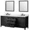 Lexora Marsyas 80" W x 22" D Brown Double Bath Vanity Marble Countertop with Faucet Set and 30" Mirrors