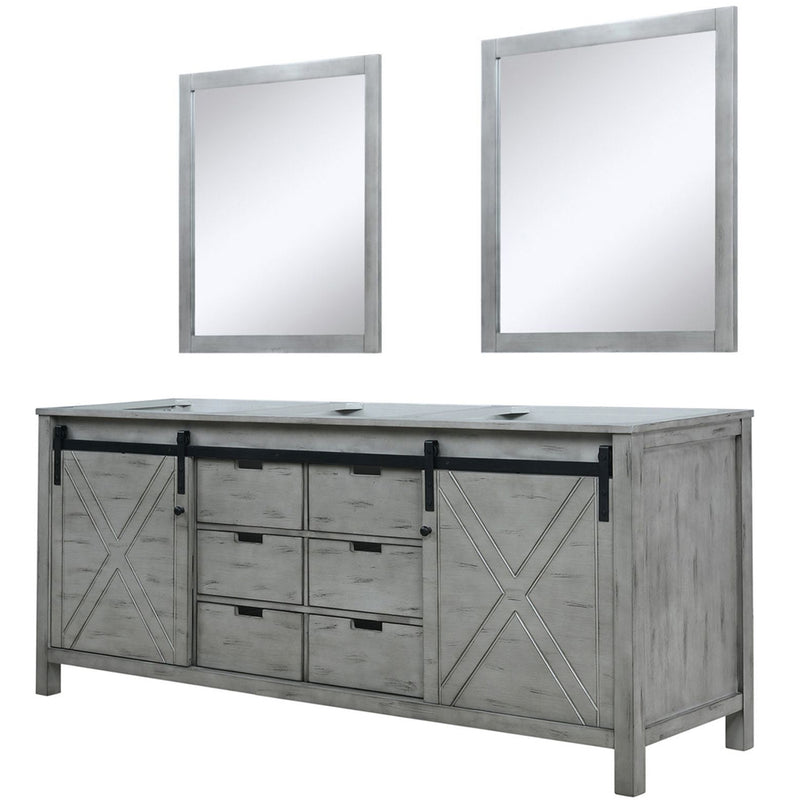 Lexora Marsyas 80" W x 22" D Double Bath Vanity and 30 " Mirrors