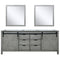 Lexora Marsyas 80" W x 22" D Double Bath Vanity and 30 " Mirrors