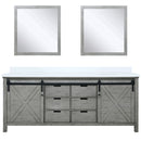 Lexora Marsyas 80" W x 22" D Ash Grey Double Bath Vanity Marble Countertop and 30" Mirrors