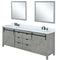 Lexora Marsyas 80" W x 22" D Ash Grey Double Bath Vanity Marble Countertop with Faucet Set and 30" Mirrors