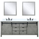 Lexora Marsyas 80" W x 22" D Ash Grey Double Bath Vanity Marble Countertop with Faucet Set and 30" Mirrors