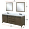 Lexora Marsyas 80" W x 22" D Rustic Brown Double Bath Vanity Marble Countertop with Faucet Set and 30" Mirrors