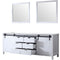 Lexora Marsyas 84" W x 22" D Double Bath Vanity and 34" Mirrors