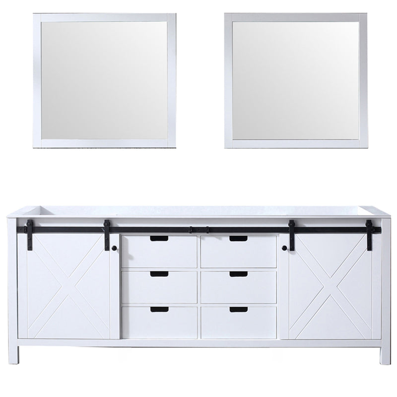 Lexora Marsyas 84" W x 22" D Double Bath Vanity and 34" Mirrors