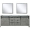 Lexora Marsyas 84" W x 22" D Double Bath Vanity and 34" Mirrors