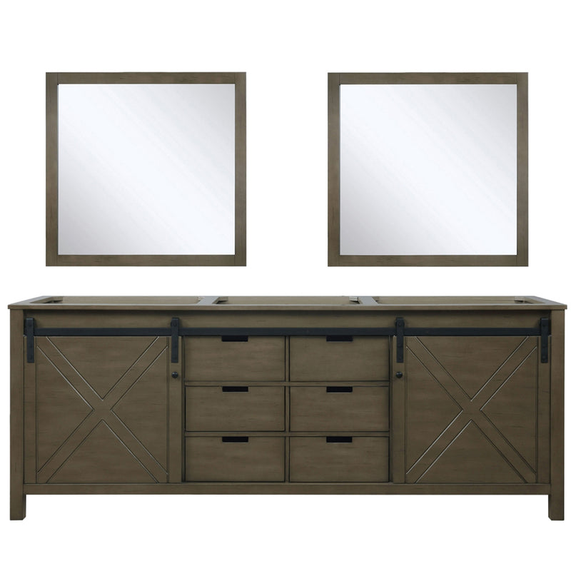 Lexora Marsyas 84" W x 22" D Double Bath Vanity and 34" Mirrors