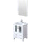 Lexora Volez 24" W x 18.25" D Bath Vanity White Ceramic Top with Faucet Set and 22" Mirror