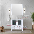 Lexora Volez 36" W x 18.25" D Bath Vanity with Side Cabinet and 22" Mirror