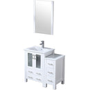 Lexora Volez 36" W x 18.25" D Bath Vanity with Side Cabinet Faucet Set and 22" Mirror