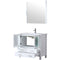 Lexora Volez 36" W x 18.25" D Bath Vanity White Ceramic Top with Faucet Set and 34" Mirror