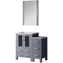 Lexora Volez 36" W x 18.25" D Bath Vanity with Side Cabinet and 22" Mirror