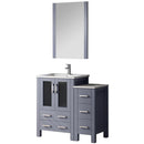 Lexora Volez 36" W x 18.25" D Bath Vanity with Side Cabinet Faucet Set and 22" Mirror