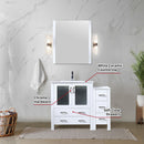 Lexora Volez 42" W x 18.25" D Bath Vanity with Side Cabinet with White Ceramic Top and 28" Mirror