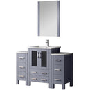 Lexora Volez 48" W x 18.25" D Bath Vanity with Side Cabinets with Faucet Set and White Ceramic Top 22" Mirror