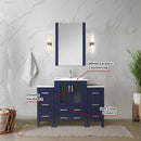 Lexora Volez 48" W x 18.25" D Bath Vanity with Side Cabinets White Ceramic Top and 22" Mirror