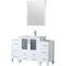 Lexora Volez 54" W x 18.25" D Bath Vanity with Side Cabinets with Faucet Set and White Ceramic Top 28" Mirror