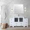 Lexora Volez 60" W x 18.25" D Bath Vanity for Side Cabinets with White Ceramic Top and 34" Mirror