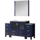 Lexora Volez 60" W x 18.25" D Bath Vanity for Side Cabinets with White Ceramic Top and 34" Mirror