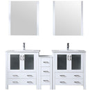 Lexora Volez 72" W Double Bath Vanity with Side Cabinets with Faucet Set and White Ceramic Top 28" Mirrors