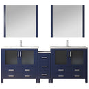 Lexora Volez 84" W Double Bath Vanity with Side Cabinet with Faucet Set and White Ceramic Top 34" Mirrors