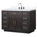 Lexora Abbey 48 in W x 22 in D Single Bath Vanity, Carrara Marble Top, and Faucet Set