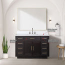 Lexora Abbey 48 in W x 22 in D Single Bath Vanity, Carrara Marble Top, and Faucet Set