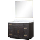 Lexora Abbey 48 in W x 22 in D Single Bath Vanity, Carrara Marble Top, and 46 in Mirror