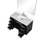 Lexora Abbey 48 in W x 22 in D Single Bath Vanity, Carrara Marble Top, Faucet Set