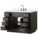 Lexora Abbey 48 in W x 22 in D Single Bath Vanity, Carrara Marble Top, and Faucet Set