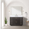 Lexora Abbey 48 in W x 22 in D Single Bath Vanity, Carrara Marble Top, and 46 in Mirror