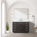 Lexora Abbey 48 in W x 22 in D Single Bath Vanity, Carrara Marble Top, Faucet Set