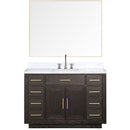 Lexora Abbey 48 in W x 22 in D Single Bath Vanity, Carrara Marble Top, Faucet Set