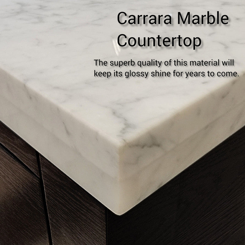 Lexora Abbey 48 in W x 22 in D Single Bath Vanity and Carrara Marble Top