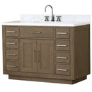 Lexora Abbey 48 in W x 22 in D Single Bath Vanity, Carrara Marble Top, and Faucet Set