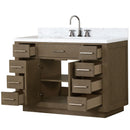 Lexora Abbey 48 in W x 22 in D Single Bath Vanity, Carrara Marble Top, and Faucet Set