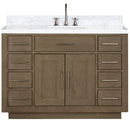 Lexora Abbey 48 in W x 22 in D Single Bath Vanity, Carrara Marble Top, and Faucet Set