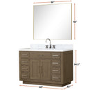 Lexora Abbey 48 in W x 22 in D Single Bath Vanity, Carrara Marble Top, Faucet Set