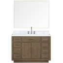 Lexora Abbey 48 in W x 22 in D Single Bath Vanity, Carrara Marble Top, Faucet Set