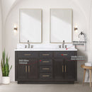 Lexora Abbey 60 in W x 22 in D Double Bath Vanity, Carrara Marble Top, and Faucet Set