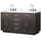 Lexora Abbey 60 in W x 22 in D Double Bath Vanity, Carrara Marble Top, and Faucet Set